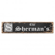 SPFN0422 The SHERMAN'S Family Name Street Chic Sign Home Decor Gift Ideas   162567481242